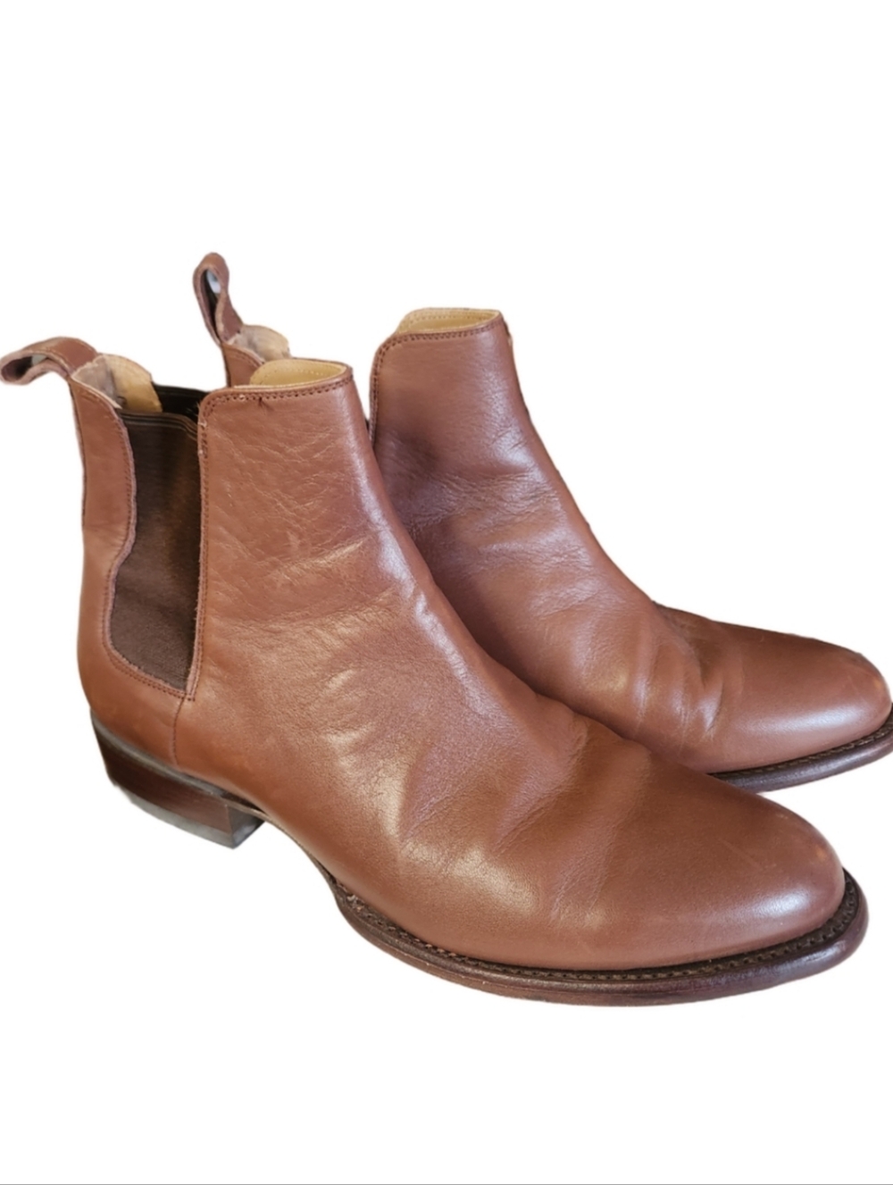 Tecovas Men's Brown Leather Chelsea Boots - Classic Slip-On Style Size 11 1/2 EE